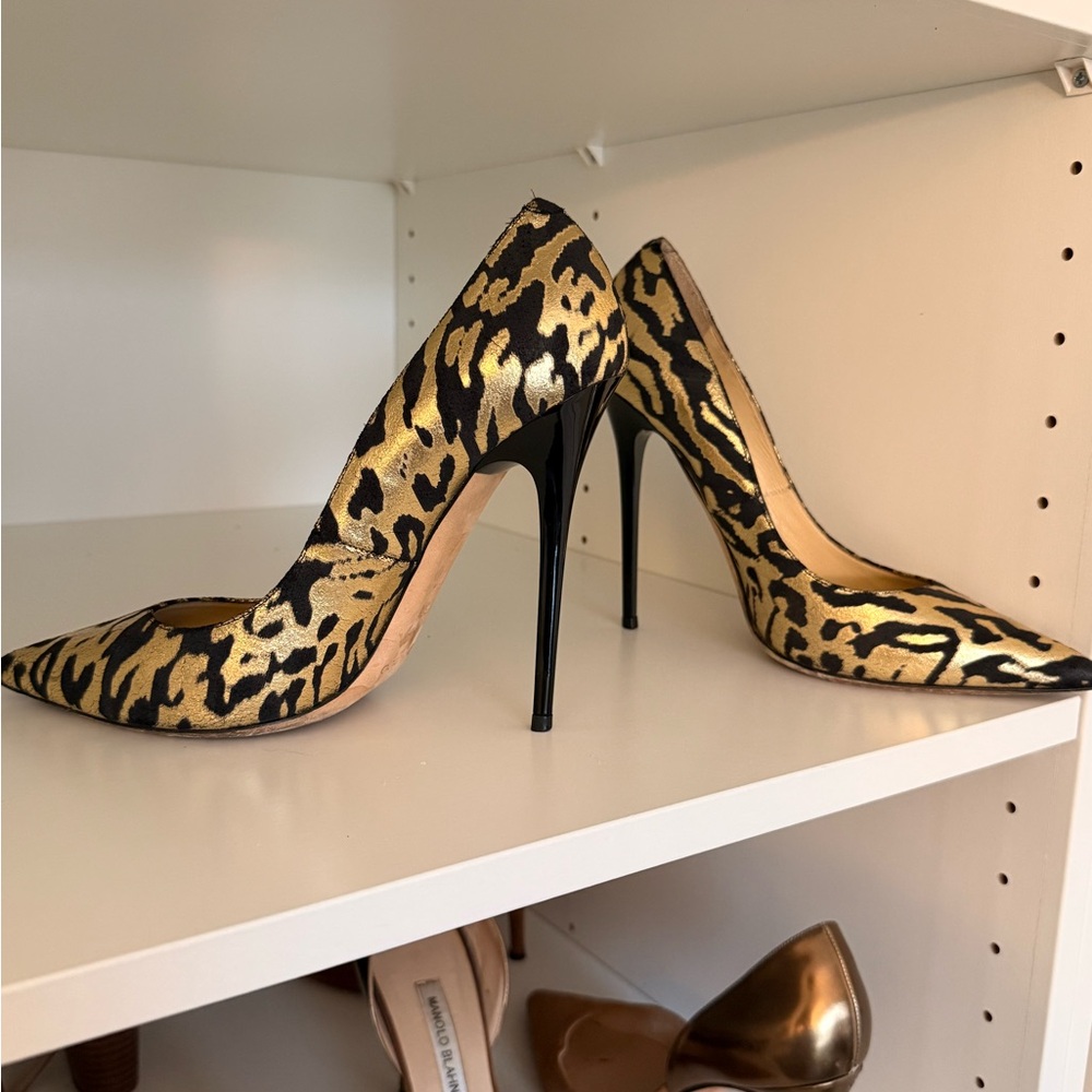Jimmy Choo Anouk Leopard Print Stiletto Heels
